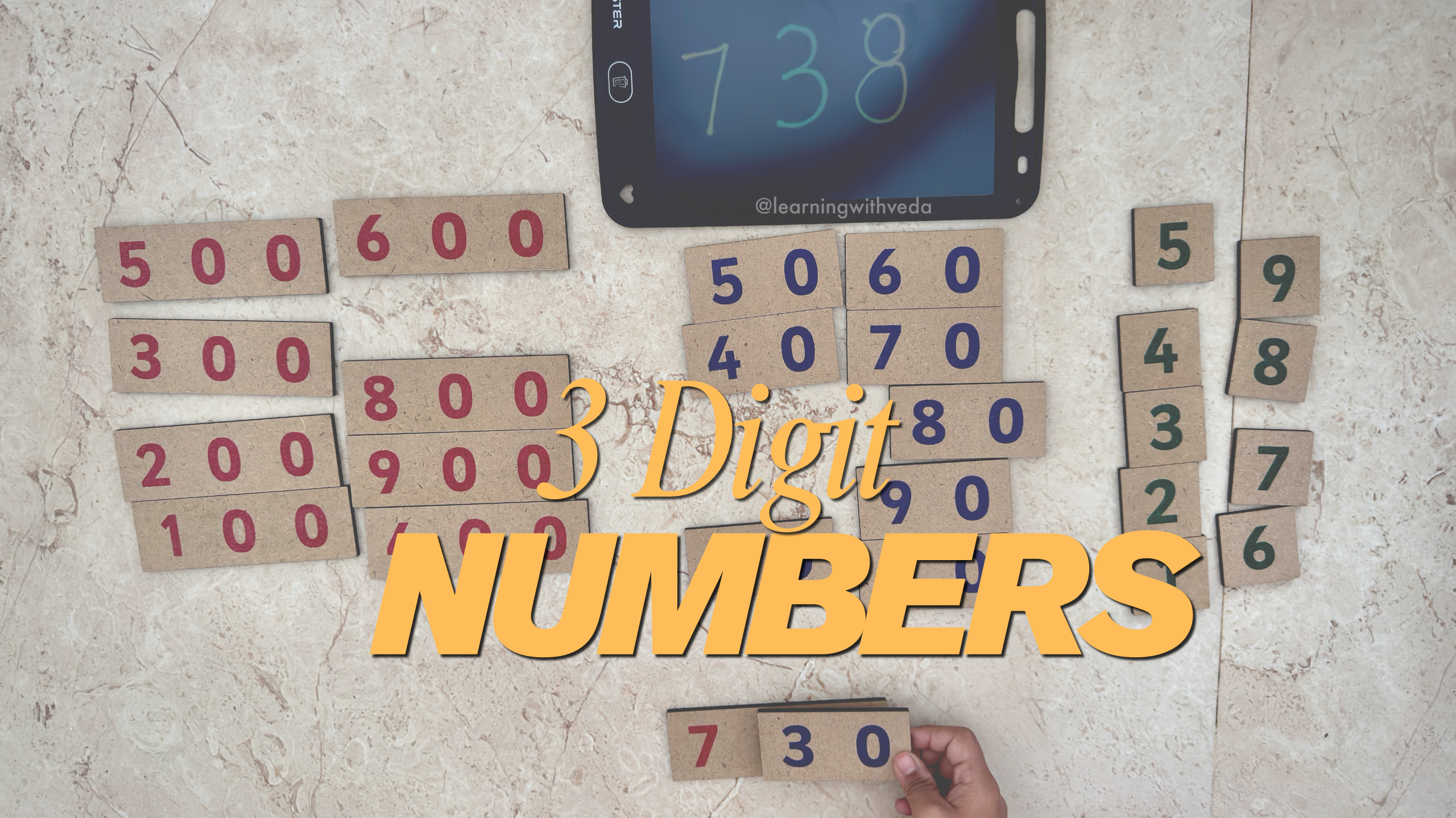Learning 3-Digit Numbers with Montessori Cards